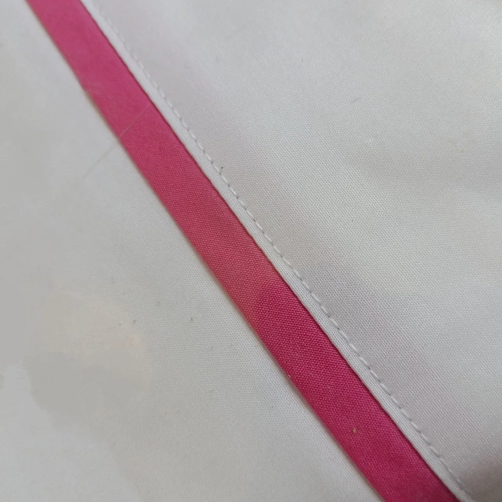 NEW Ralph Lauren TWIN Palmer Percale Duvet Cover White with Pink Trim